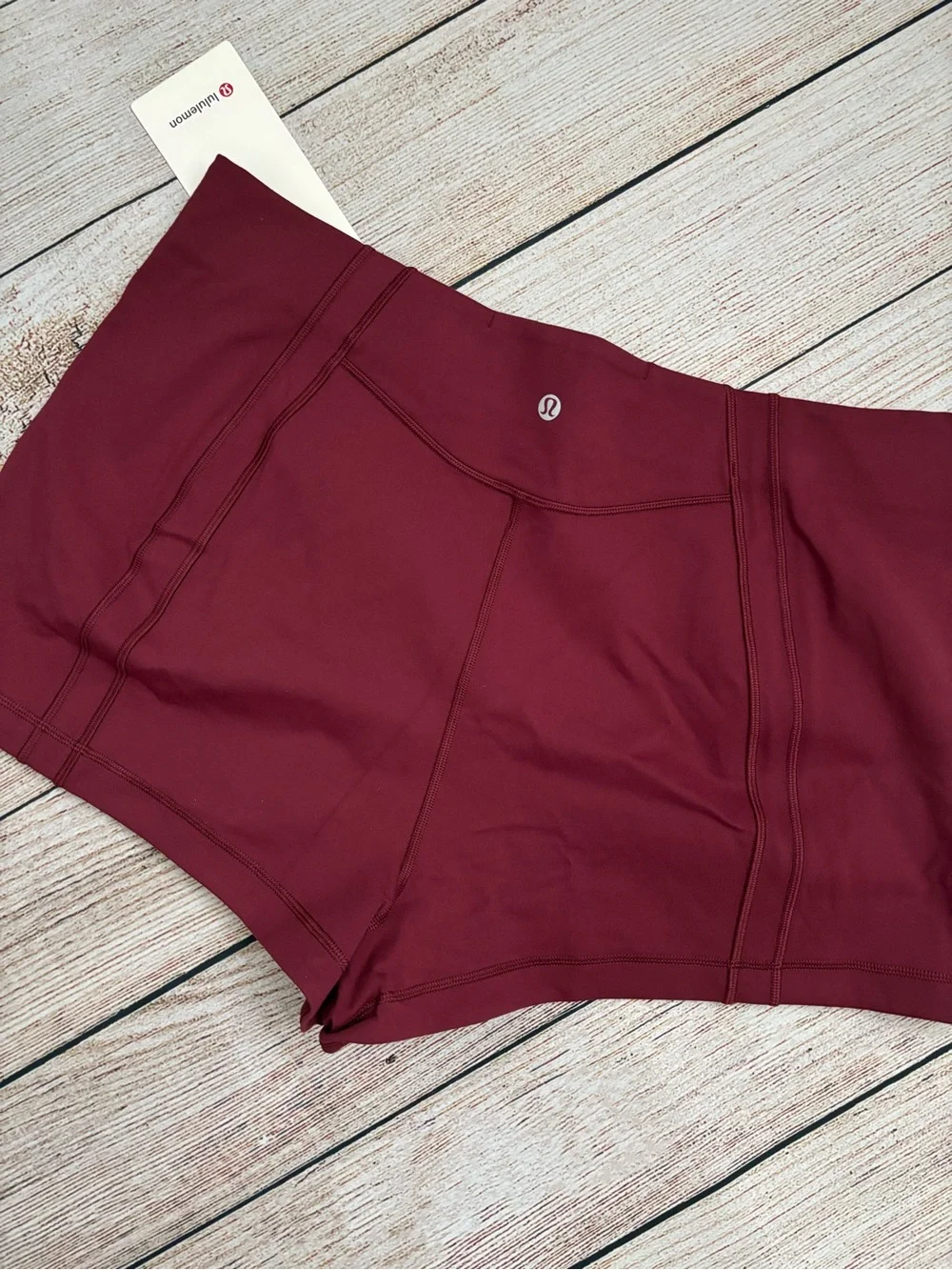 Lululemon Burgundy Define Micro High-Waisted Shorts
